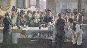 john henry henshall,RWS Behind the Bar (mk46) Germany oil painting reproduction